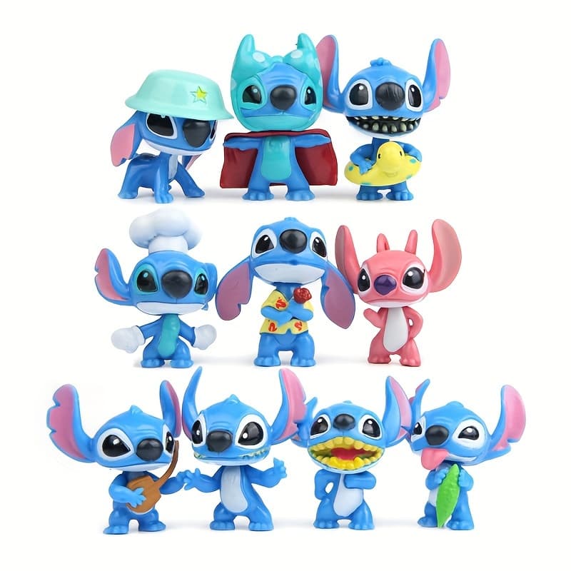 Ensemble 10 Pcs Disney-Figurines Stitch en PVC — صورة 1