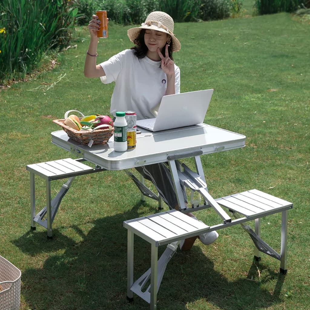 Table Aluminium Pliante 4 Places , Extérieure et Camping — صورة 3