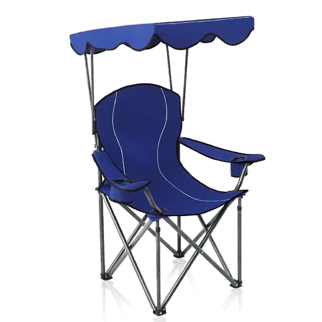 Chaise Longue Pliable Avec Porte Goblet Et Ombrelle — صورة 3