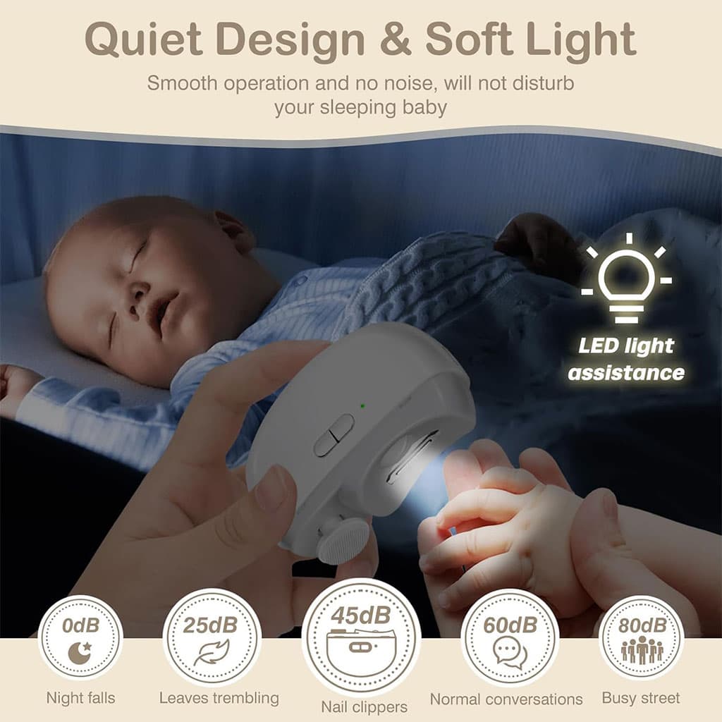 Coupe-ongles électrique 2 en 1 avec lumière LED – جهاز تقليم الأظافر للصغار والكبار — صورة 6