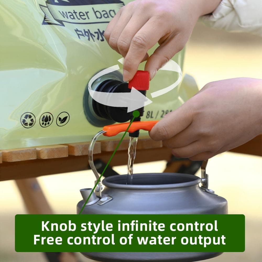 Réservoir d'Eau Pliable 8L Portable pour Camping et Randonnée - خزان مياه قابل للطي سعة 8 لتر للرحلات والخرجات - Camping et Randonnée - صورة 7
