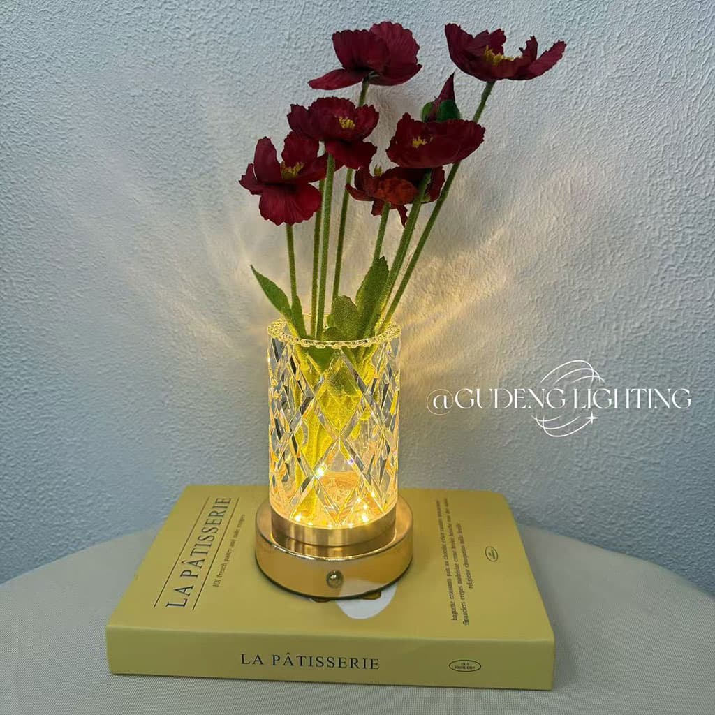 فازة كريستال مضيئة | Vase Lumineux LED Tactile | RGB قابلة للشحن — صورة 3