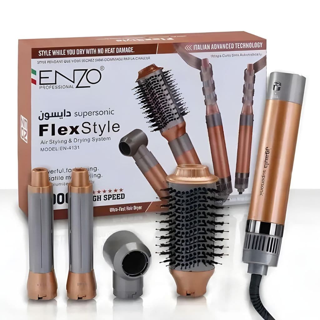 ENZO PROFESSIONAL Brosse Coiffante Multifonctionnelle 4 en 1 – فرشاة تصفيف الشعر متعددة الوظائف — صورة 1