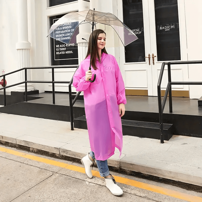 Manteau imperméable à capuche transparent, léger et réfléchissant, — صورة 11
