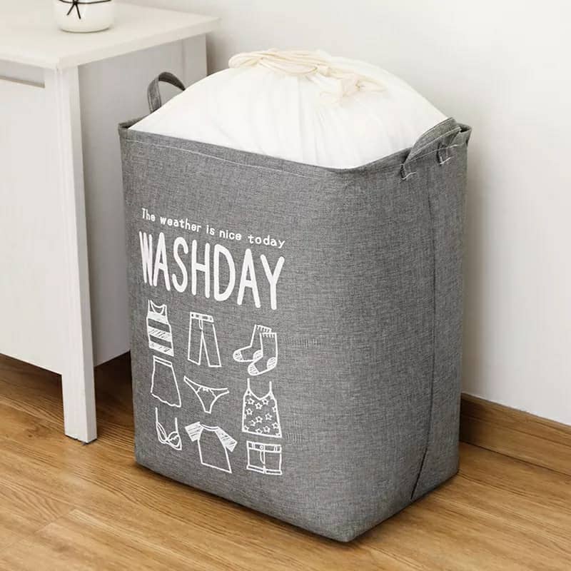 Panier à linge de grande capacité pliable pour vêtements couette, vêtements sales pour salle de bain moderne — صورة 11