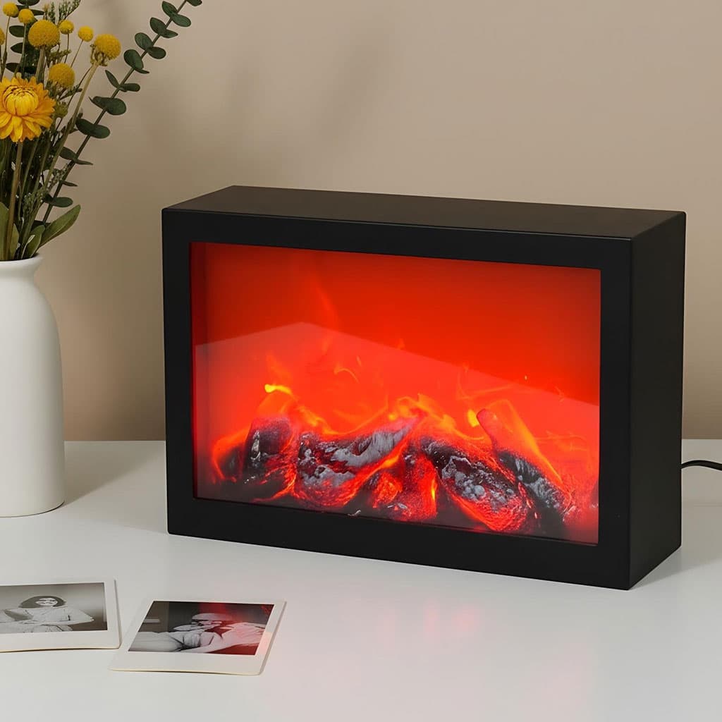Cheminée LED décorative effet flammes forme rectangulaire V2 — صورة 1