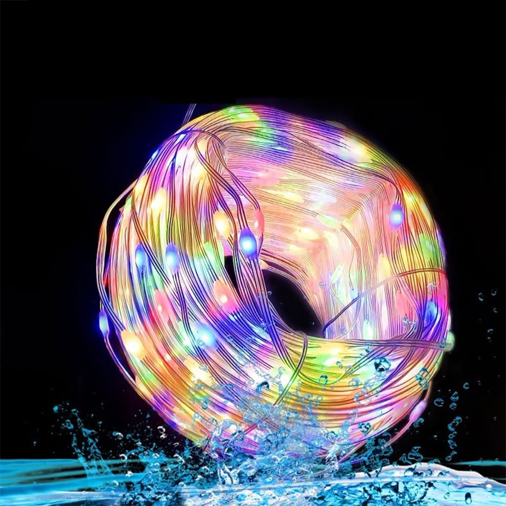 Guirlande lumineuse d'extérieur 100 LED multicolore 10 m RGB synchronisation de musique — صورة 5