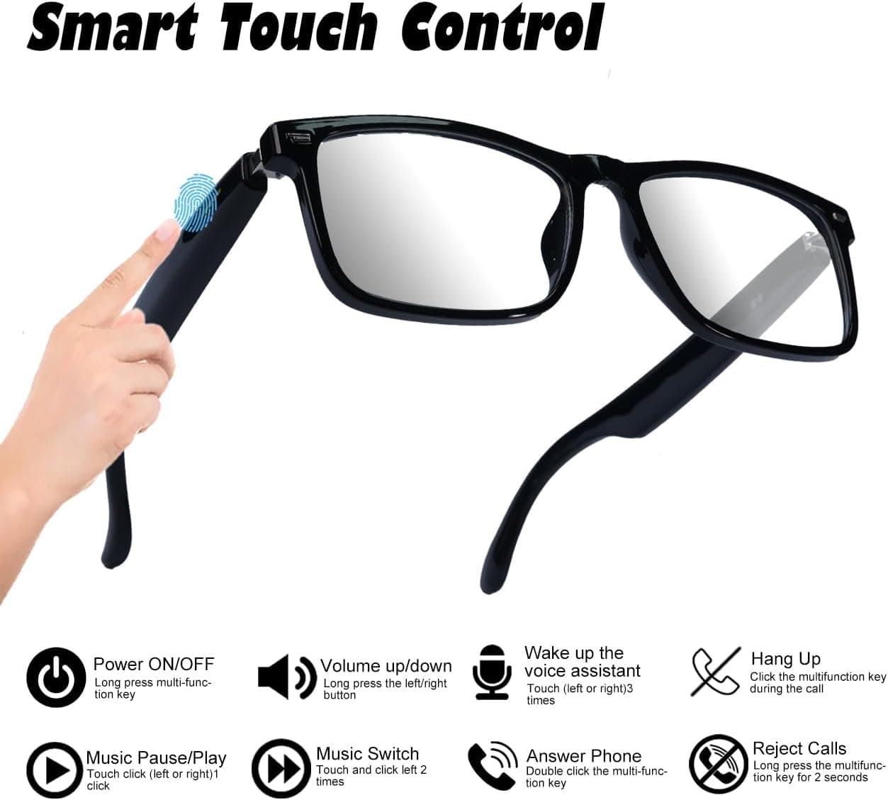 Lunettes Connectées GS03 de Traduction IA et Audio Open-Ear Bluetooth 5.4 - نظارات المترجم الذكية بالذكاء الاصطناعي - Électronique - صورة 3