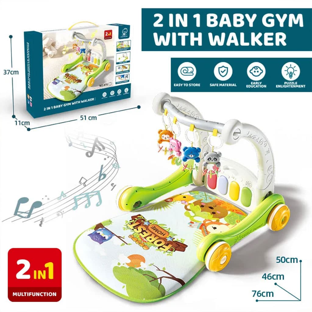 Tapis de marche 2 en 1 pour enfants avec jouets pour bébés – بساط ألعاب ومشاية للأطفال — صورة 1