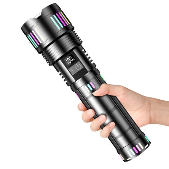 مصباح يدوي تكتيكي قوي | Lampe Torche 2000 Lumens | بطارية 16000mAh — صورة 4