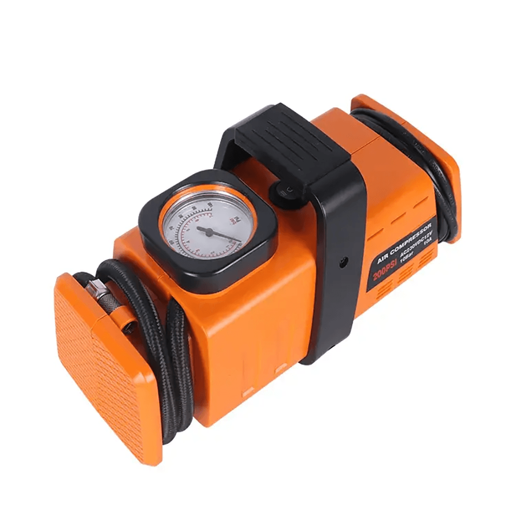Compresseur d’aire a double adaptateur 220v/12v- 200psi - Orange — صورة 2