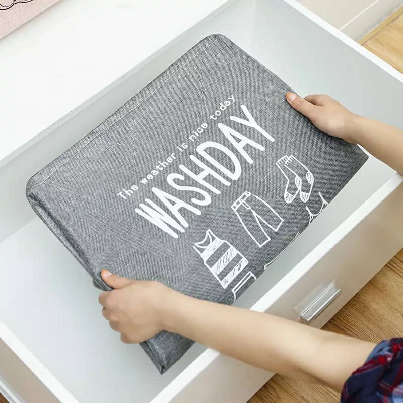 Panier à linge de grande capacité pliable pour vêtements couette, vêtements sales pour salle de bain moderne — صورة 12