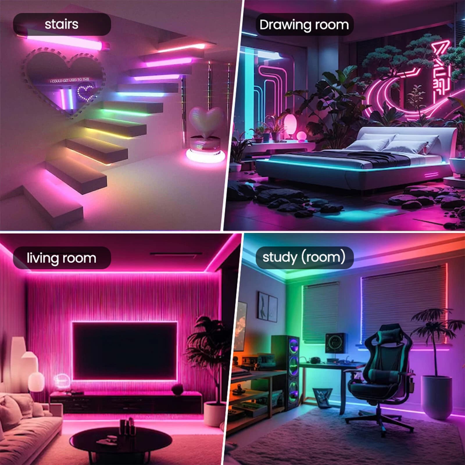 شريط إضاءة ملونة 360° | Bande LED Tube App Control | 5m USB 5V — صورة 3