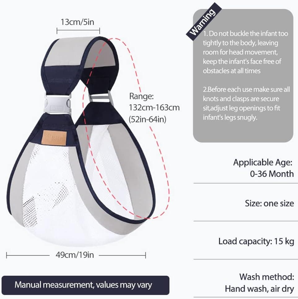 Écharpe à double usage pour nouveau-né 0-36M en tissu maillé — صورة 4