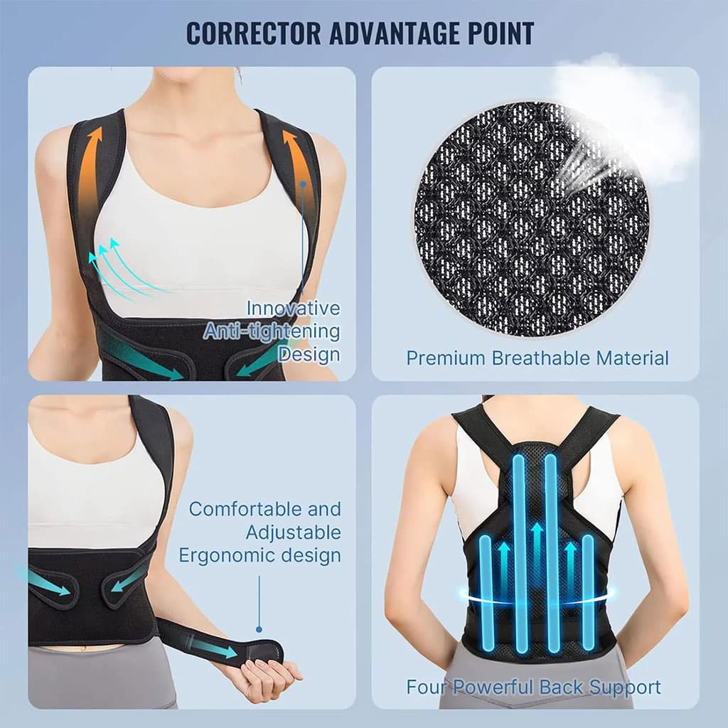 Support Dorsal Respirant et Réglable pour la Correction de la Posture – حزام شد الظهر — صورة 4