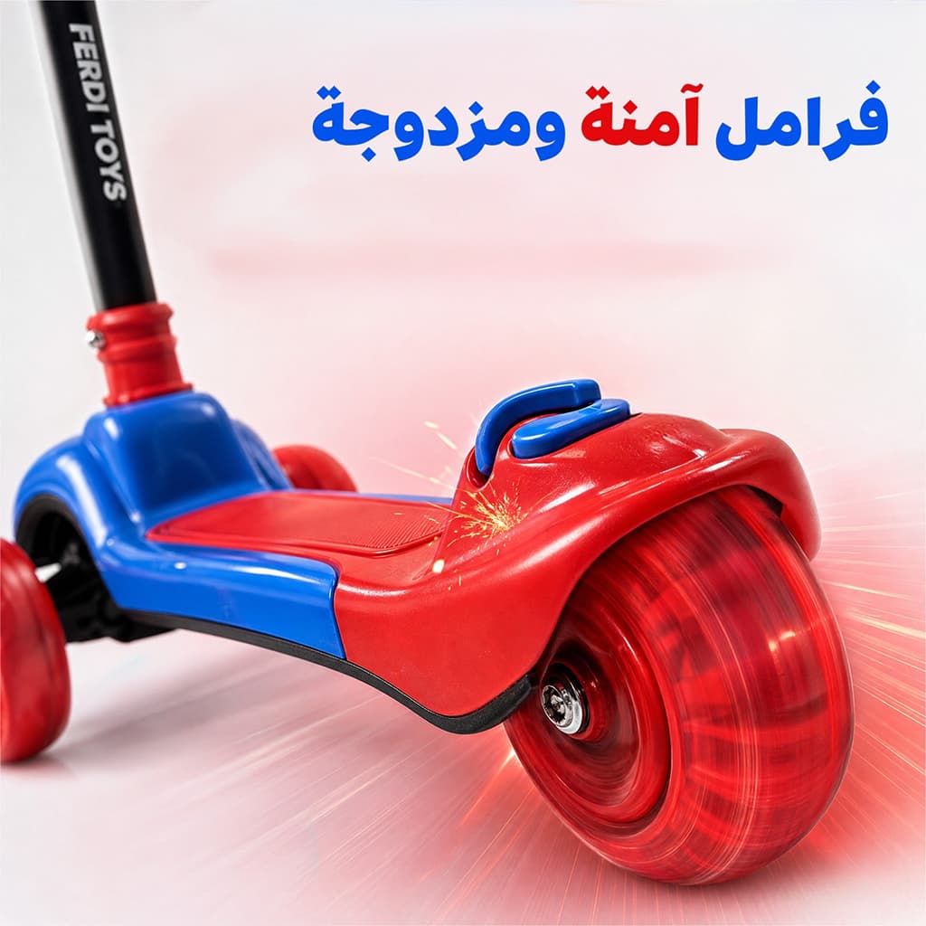Trottinette Wave Ferdi Toys pour Enfants Hauteur Réglable - سكوتر أطفال بإضاءة وموسيقى - Jouet & Gaming - صورة 3
