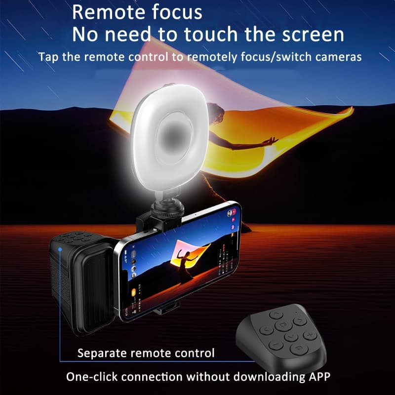Poignée de Prise de Vue Photo/Vidéo pour Téléphone avec Télécommande et Lumière LED - قبضة التصوير الذكية للهواتف بمؤثرات إضاءة وريموت بلوتوث - Accessoires - صورة 14