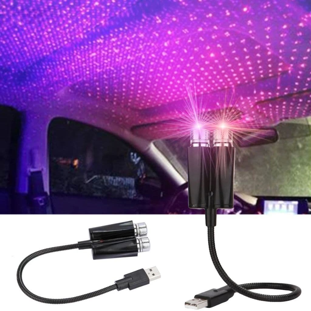 Double Projecteur Étoilé LED pour Intérieur de Voiture USB – إضاءة سقف السيارة — صورة 8