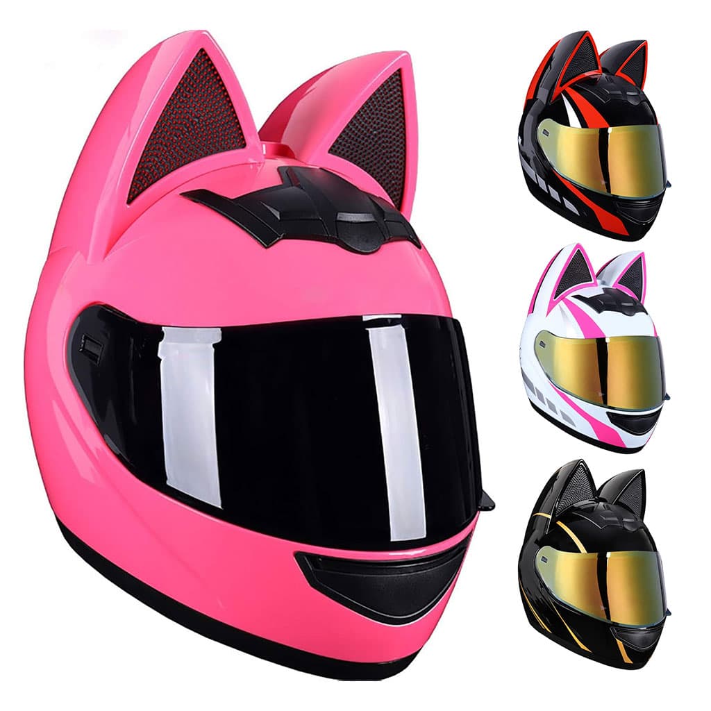 خوذة دراجة للنساء | Casque Moto Oreilles de Chat | تصميم أنثوي — صورة 1