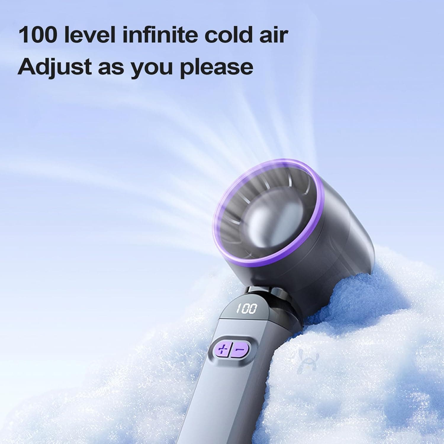 Mini Ventilateur Turbo Sans Pales - 100 Vitesses Réglables et Rechargeable USB - مروحة التوربو الذكية بدون شفرات مع 100 سرعة قابلة للتعديل - Produits de saison - صورة 9
