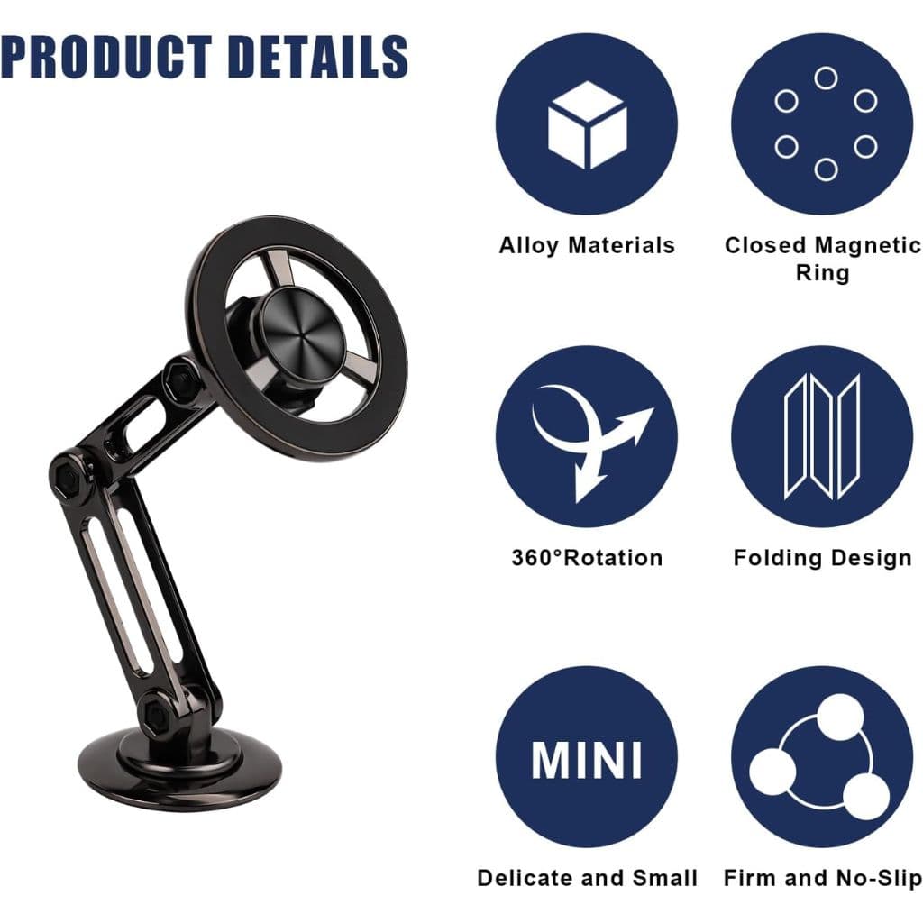 Support Téléphone Voiture Magnétique Rotatif à 360° – حامل هاتف مغناطيسي — صورة 4