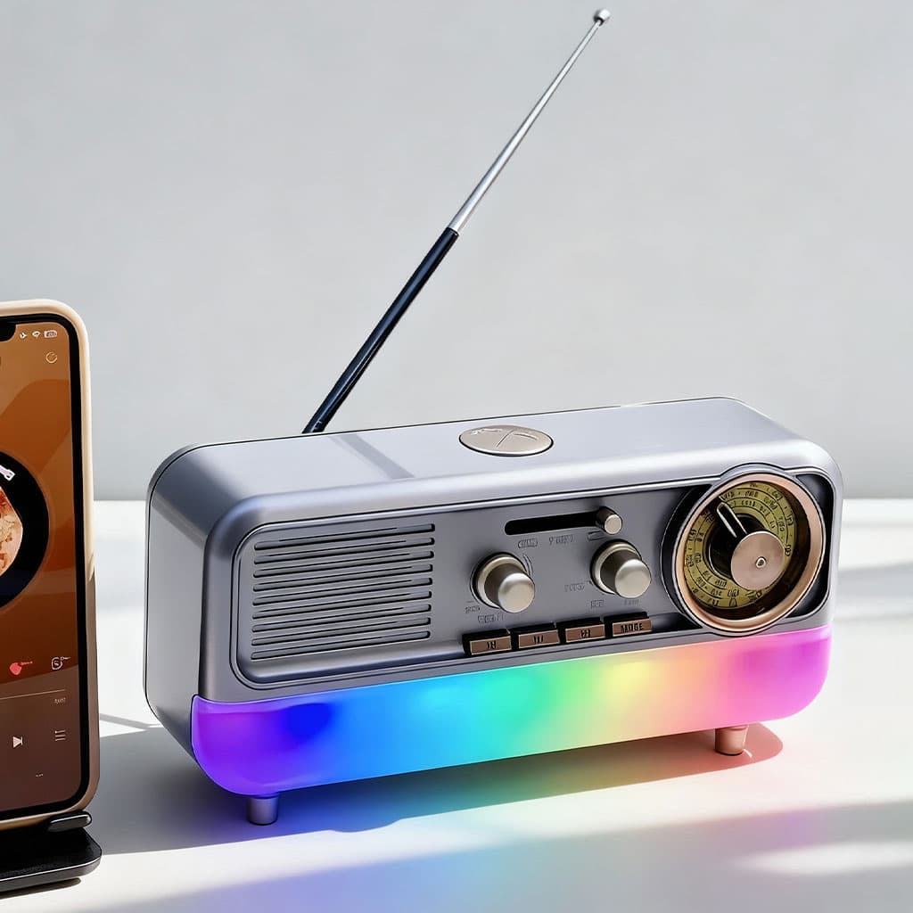 Radio Portable Rétro et Haut Parleur Bluetooth Style Vintage MD-1313BT – مكبر صوت بلوتوث — صورة 1