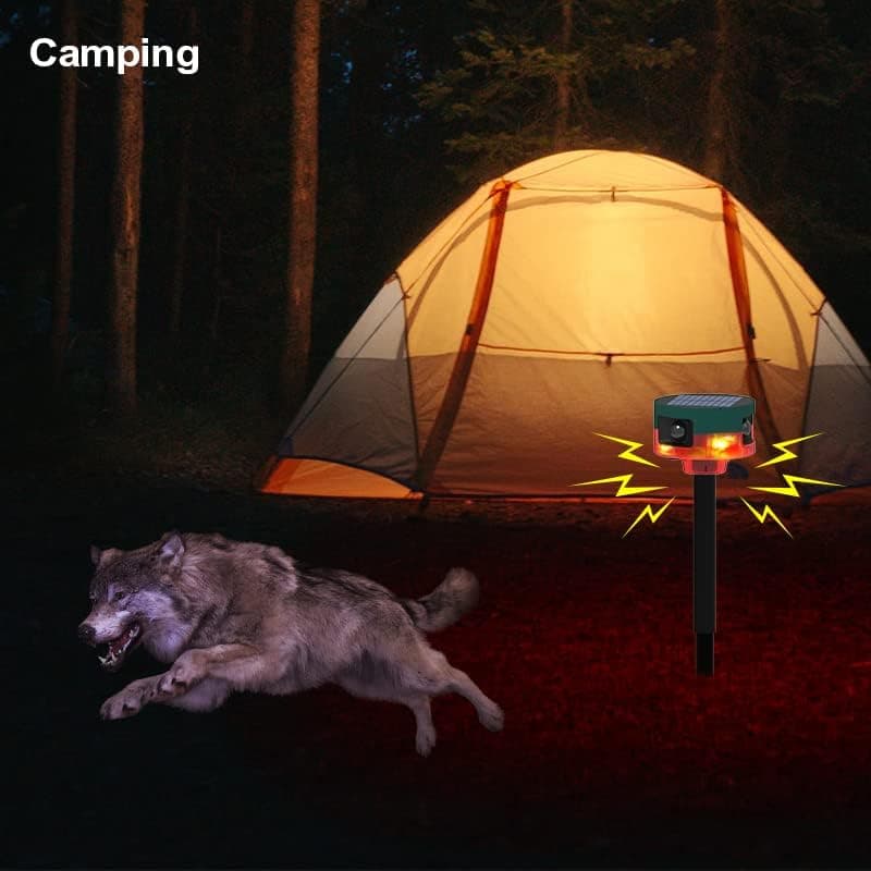 Répulsif pour animeux Capteur de mouvement à énergie solaire, alarme sonore et lumineuse 6 LED - مستشعر حركة يعمل بالطاقة الشمسية لطارد الحيوانات — صورة 3