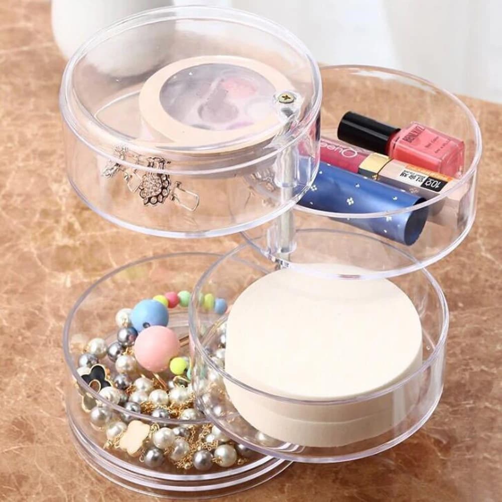 Organisateur de maquillage rotatif à 360 degrés en cristal acrylique — صورة 8