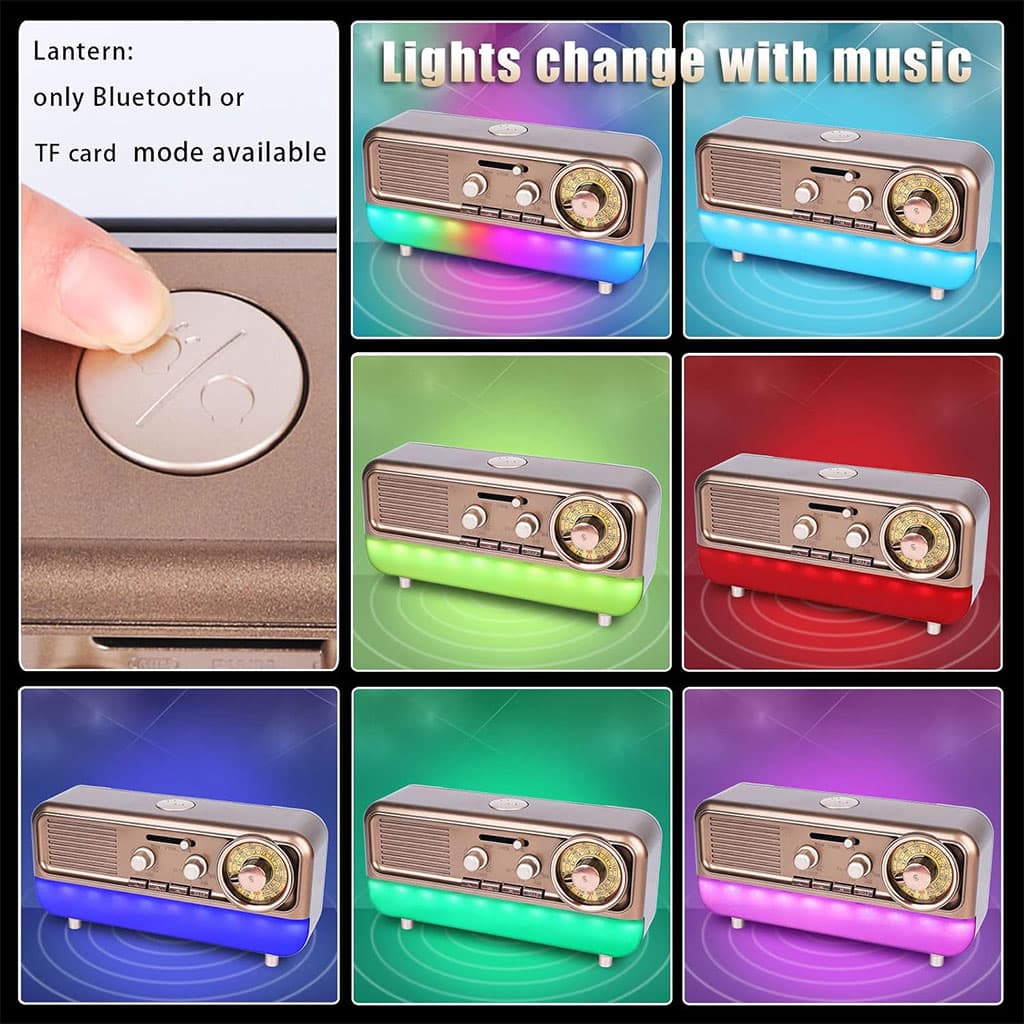 Radio Portable Rétro et Haut Parleur Bluetooth Style Vintage MD-1313BT – مكبر صوت بلوتوث — صورة 3