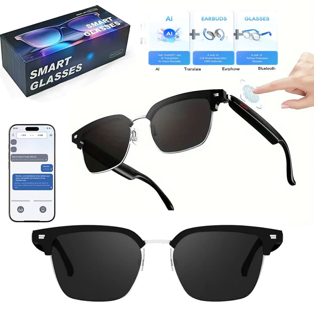 Lunettes Connectées F60 de Traduction IA et Audio Open-Ear Bluetooth 5.4 - نظارات المترجم الذكية بالذكاء الاصطناعي - Électronique - صورة 1