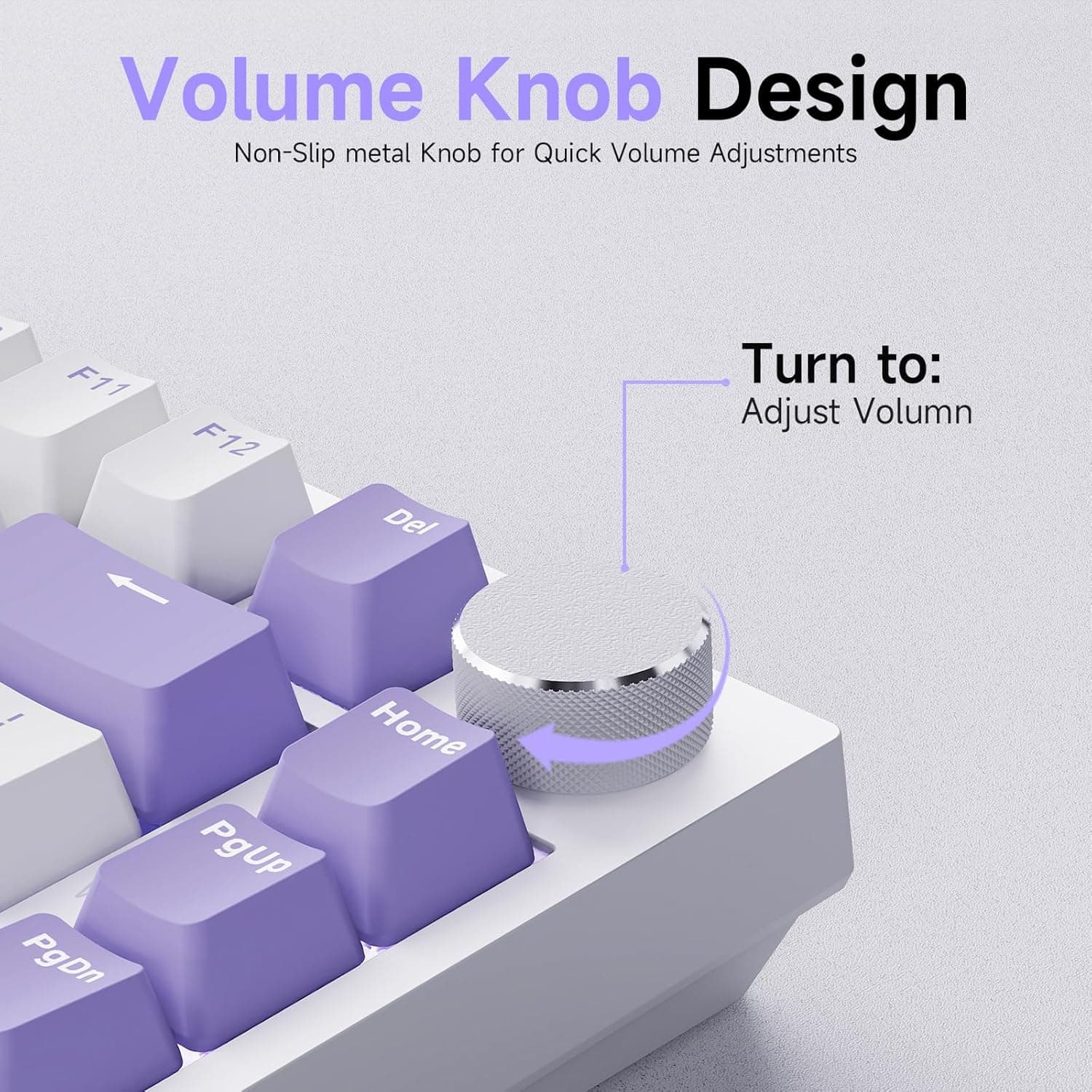Clavier Mécanique Ajazz AK820 Purple avec Bouton de Volume et Structure Gasket - لوحة مفاتيح ميكانيكية - Accessoires PC - صورة 3