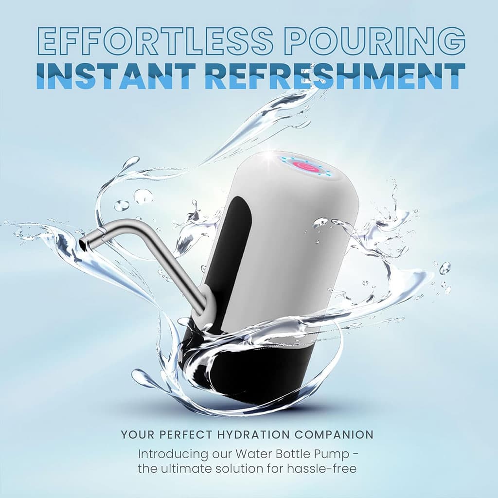 Pompe à bouteille d’eau, distributeur d’eau universel de 5 gallons rechargeable — صورة 8