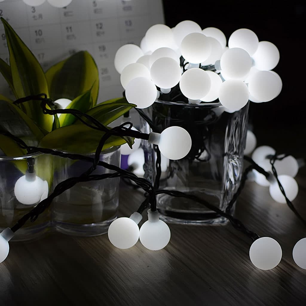 Guirlande lumineuse à 40 LED - 9 m - Branchement direct avec secteur étanche décoration idéale pour chambre (Rond) — صورة 10