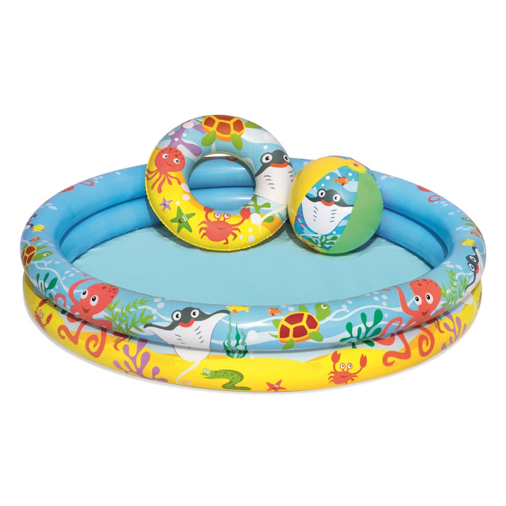Piscine Ronde Gonflable Avec Bouée Et Ballon De Plage 122 x 20 cm Bestway #51124 — صورة 2