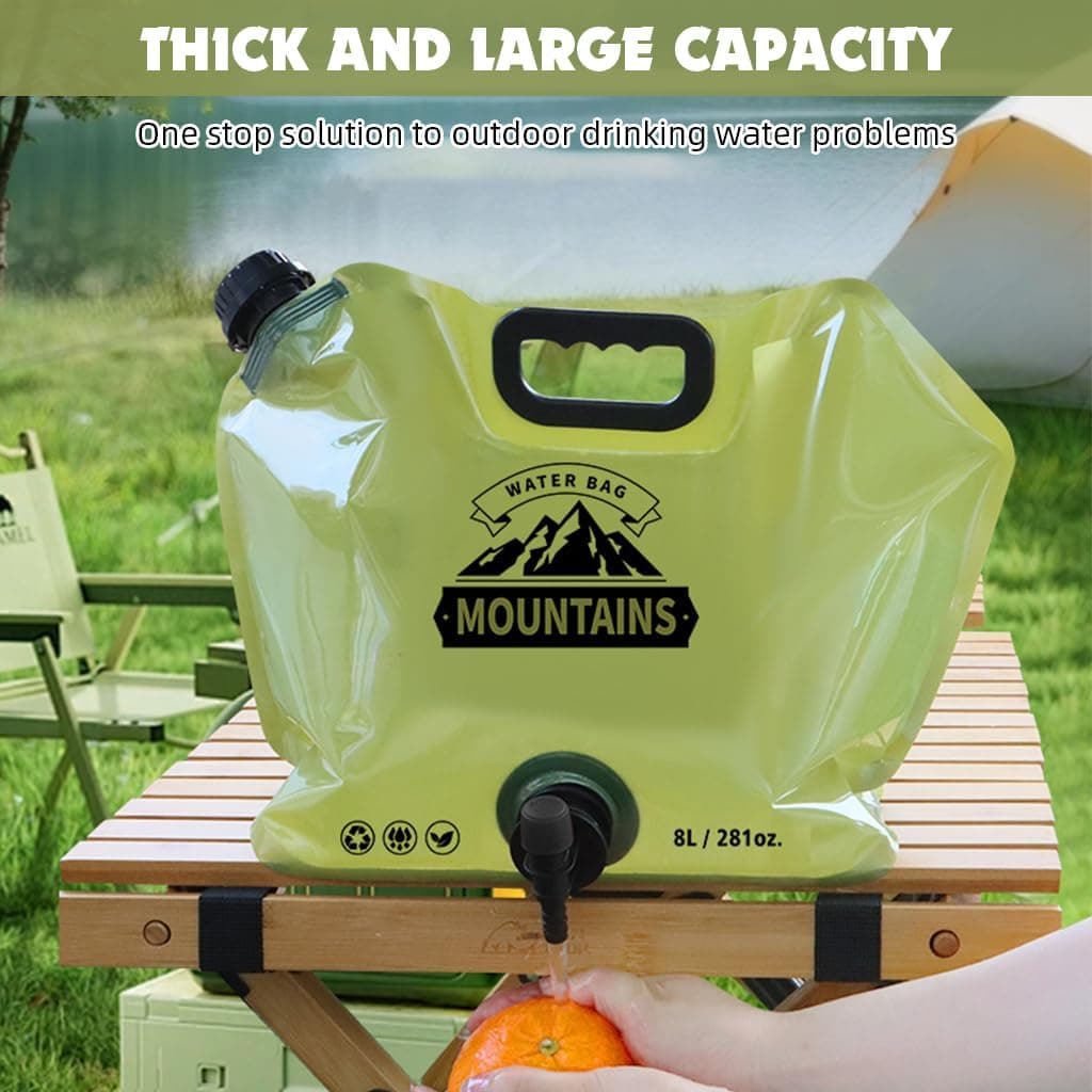 Réservoir d'Eau Pliable 8L Portable pour Camping et Randonnée - خزان مياه قابل للطي سعة 8 لتر للرحلات والخرجات - Camping et Randonnée - صورة 2