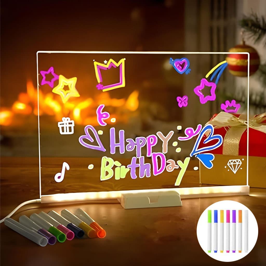 Tableau à Dessin LED coloré avec 7 stylos 40x30cm – لوحة مضيئة للرسم والتلوين — صورة 1
