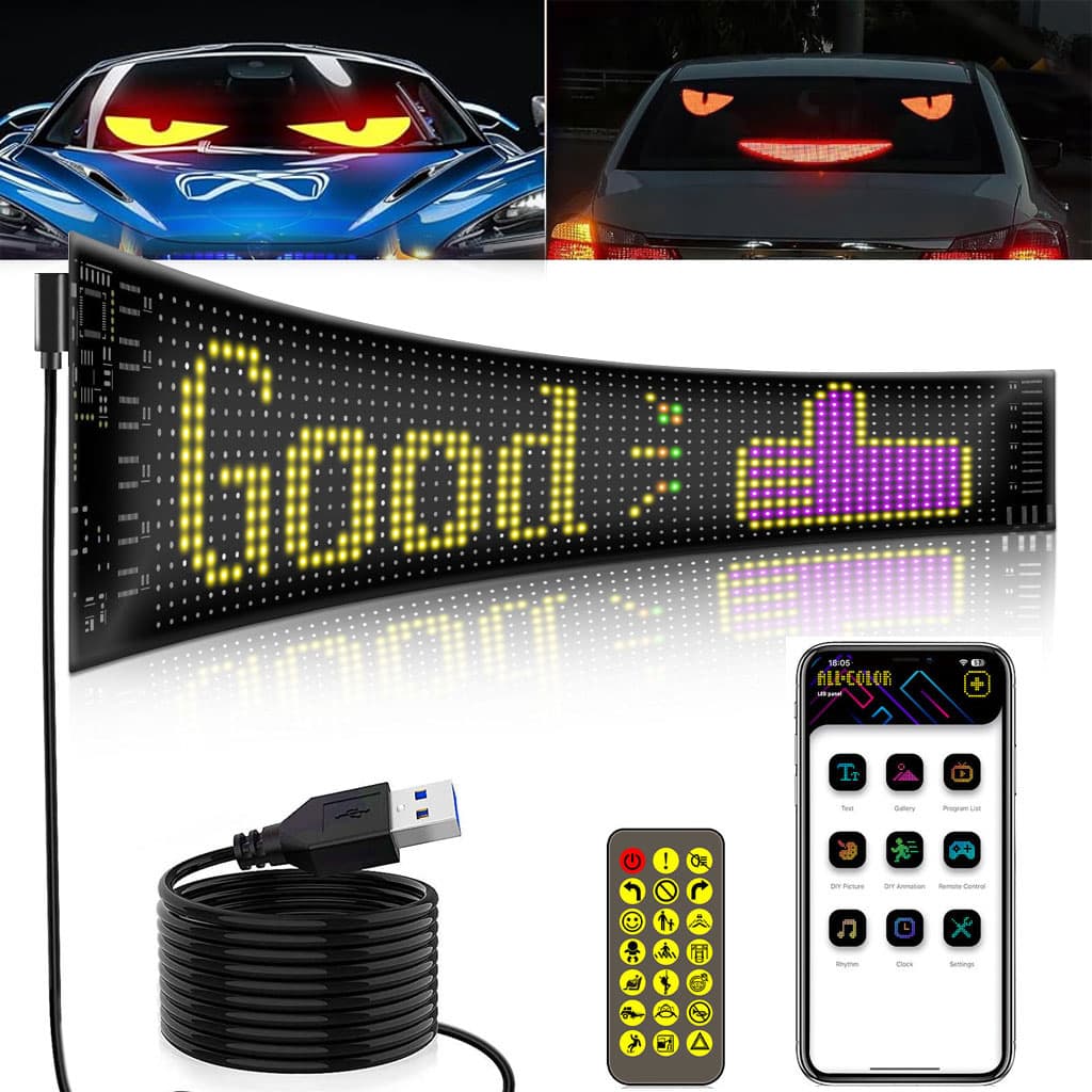 Bande LED Matrix Panel pour voiture écran souple programmable (92 x 374 mm) — صورة 1