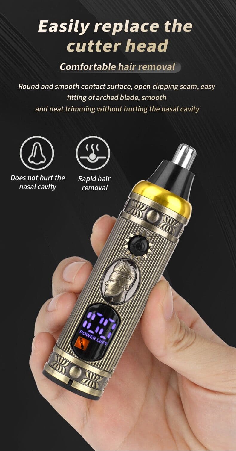 Ensemble de rasoir électrique pour hommes, tondeuse pour barbe et nez, chargeur USB, avec écran LCD — صورة 3