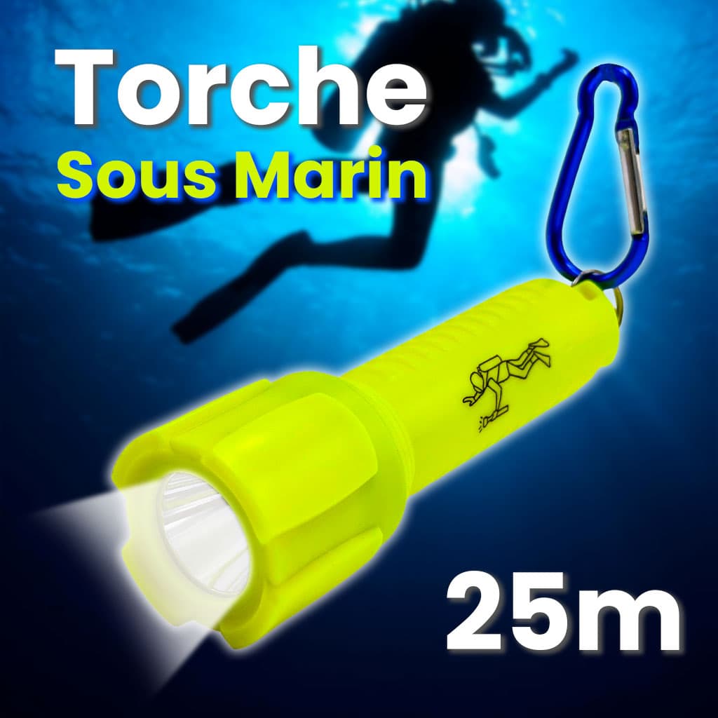 Lampe Torche Sous-Marine Étanche jusqu’à 25 mètres – مصباح تحت السباحة تحت الماء — صورة 1