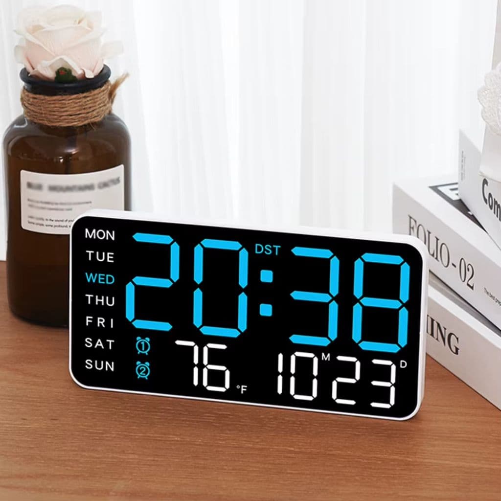 Horloge Murale et Table Numérique à Écran LED Multifunction – ساعة حائط و طاولة رقمية — صورة 3