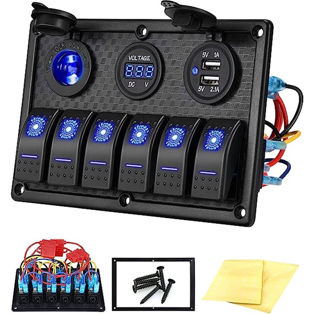 Panneau de commande 12 V pour Bateau avec Affichage de Voltage – لوحة تحكم — صورة 3