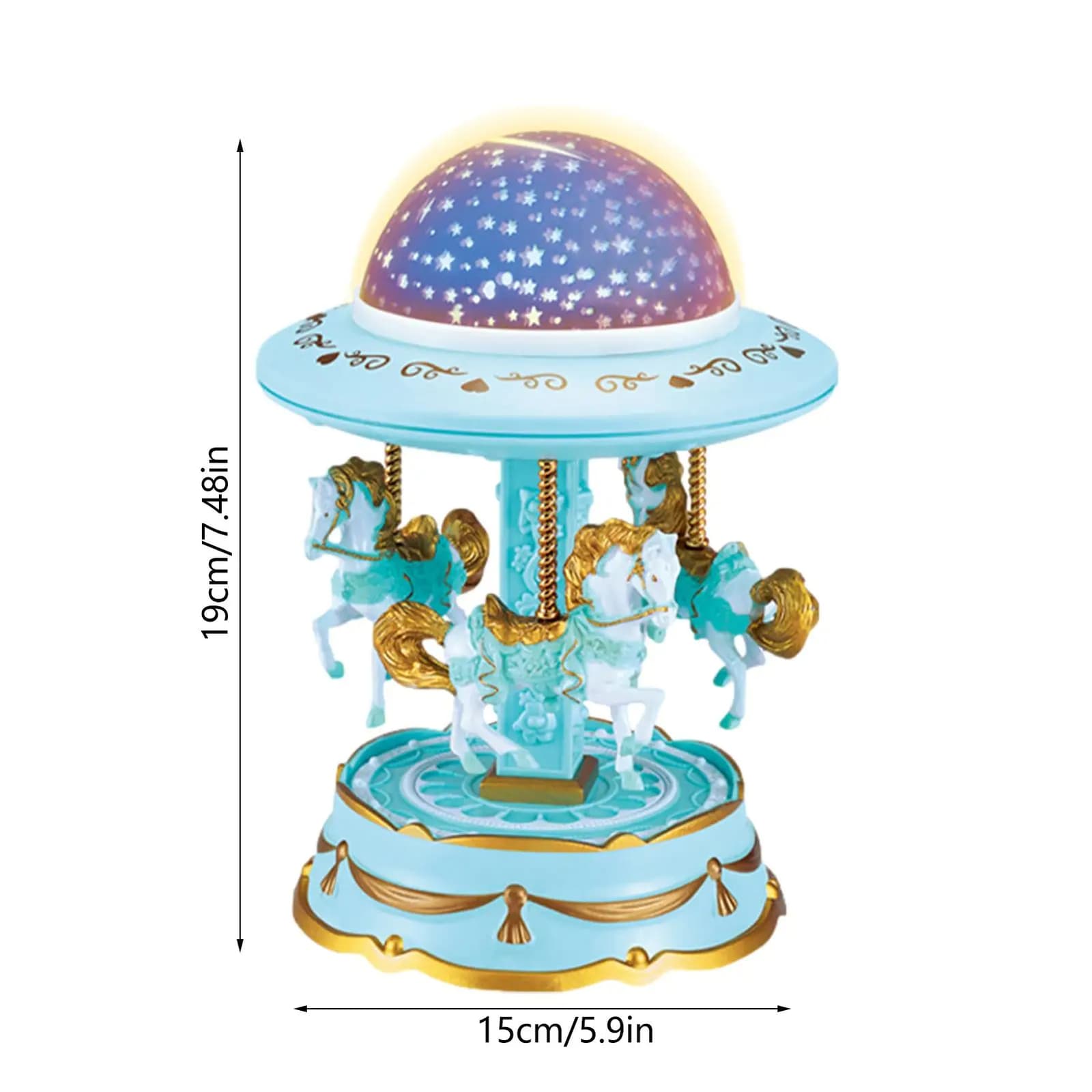 Carrousel Music Box avec projecteur ciel étoilé — صورة 5
