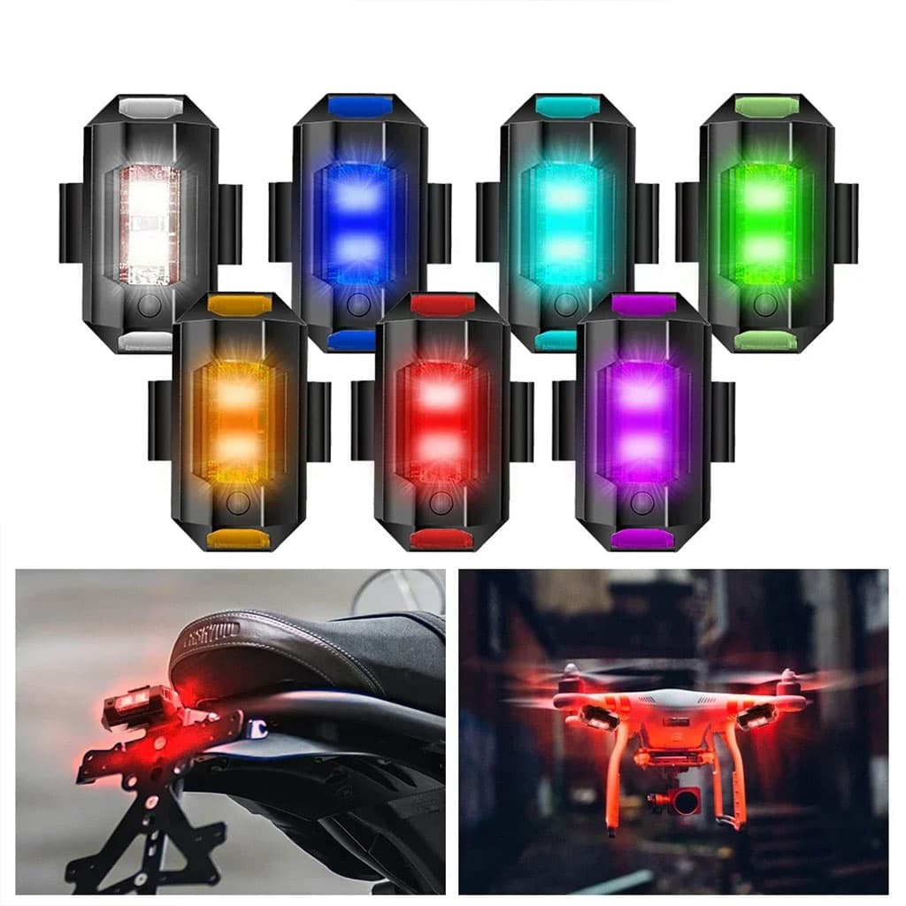 Mini Voyant Clignotant Moto Lumière Stroboscopique 7 Couleurs — صورة 2