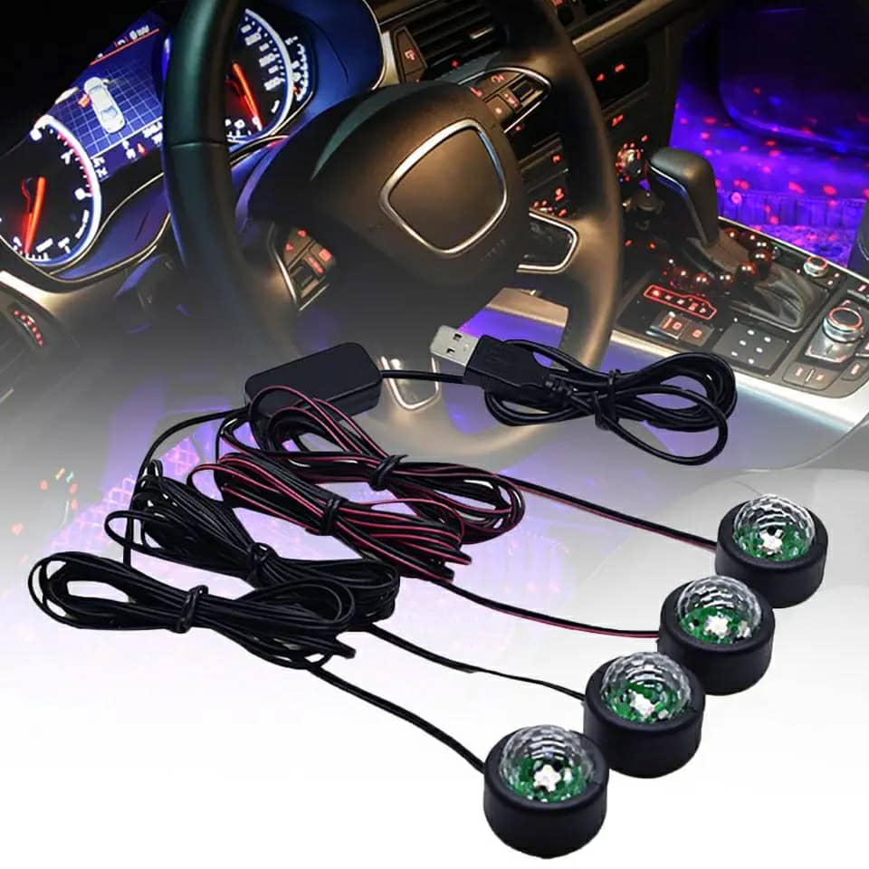 Car atmosphere Lumière RGB 4en1 USB 12V — صورة 1