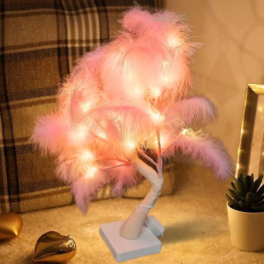 Lampe a chevet en forme D’Arbre Lumineux 45cm / 220V- Rose - Décoration - صورة 1