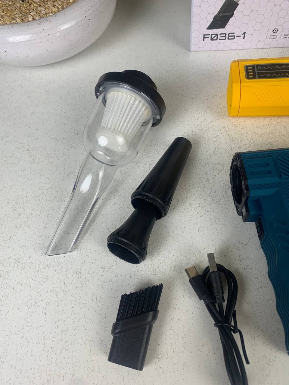 Souffleur Turbo et Aspirateur Portable F036-1 avec Accessoires - منفاخ ومكنسة الهواء التوربينية المحمولة (2 في 1) - Accessoires Auto/Moto - صورة حقيقية 15