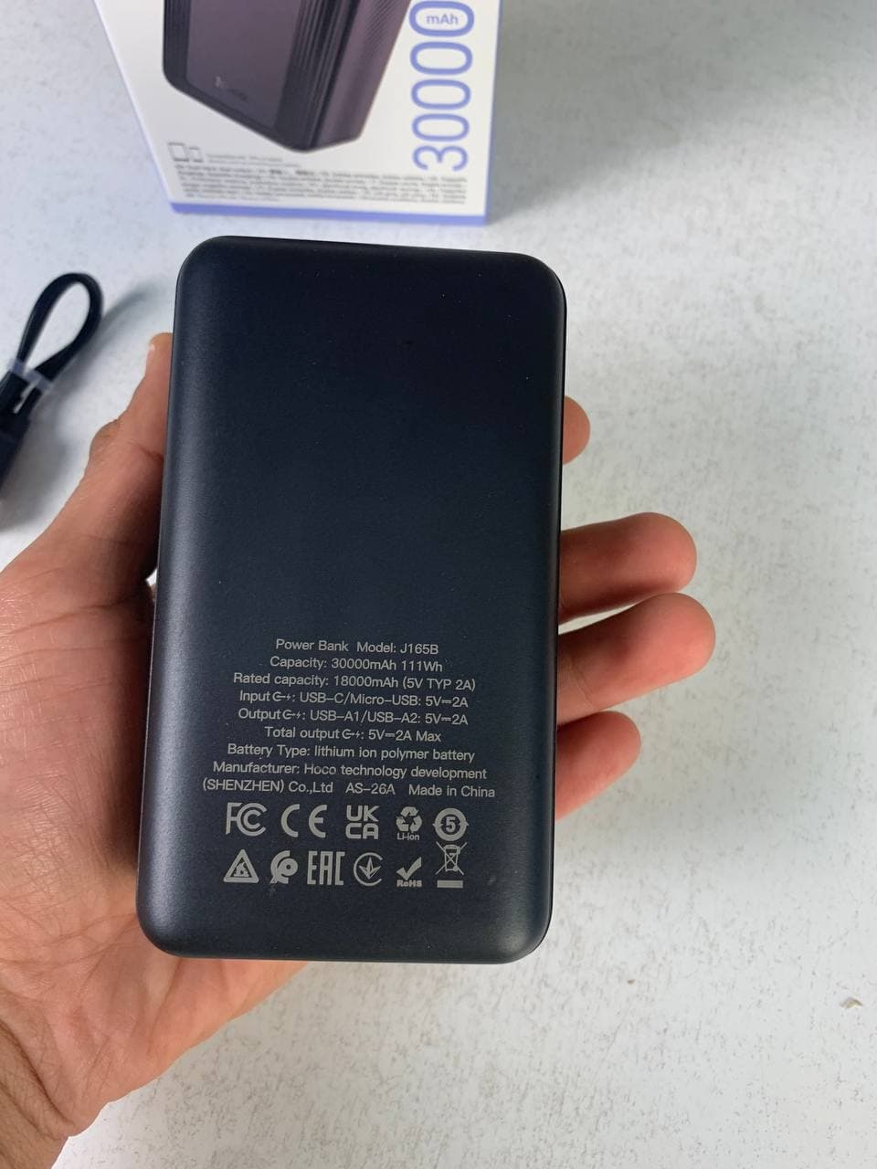 Power Bank Hoco J165B 10W (30,000mAh) - باور بانك بسعة 30,000 مللي أمبير - Camping et Randonnée - صورة حقيقية 11
