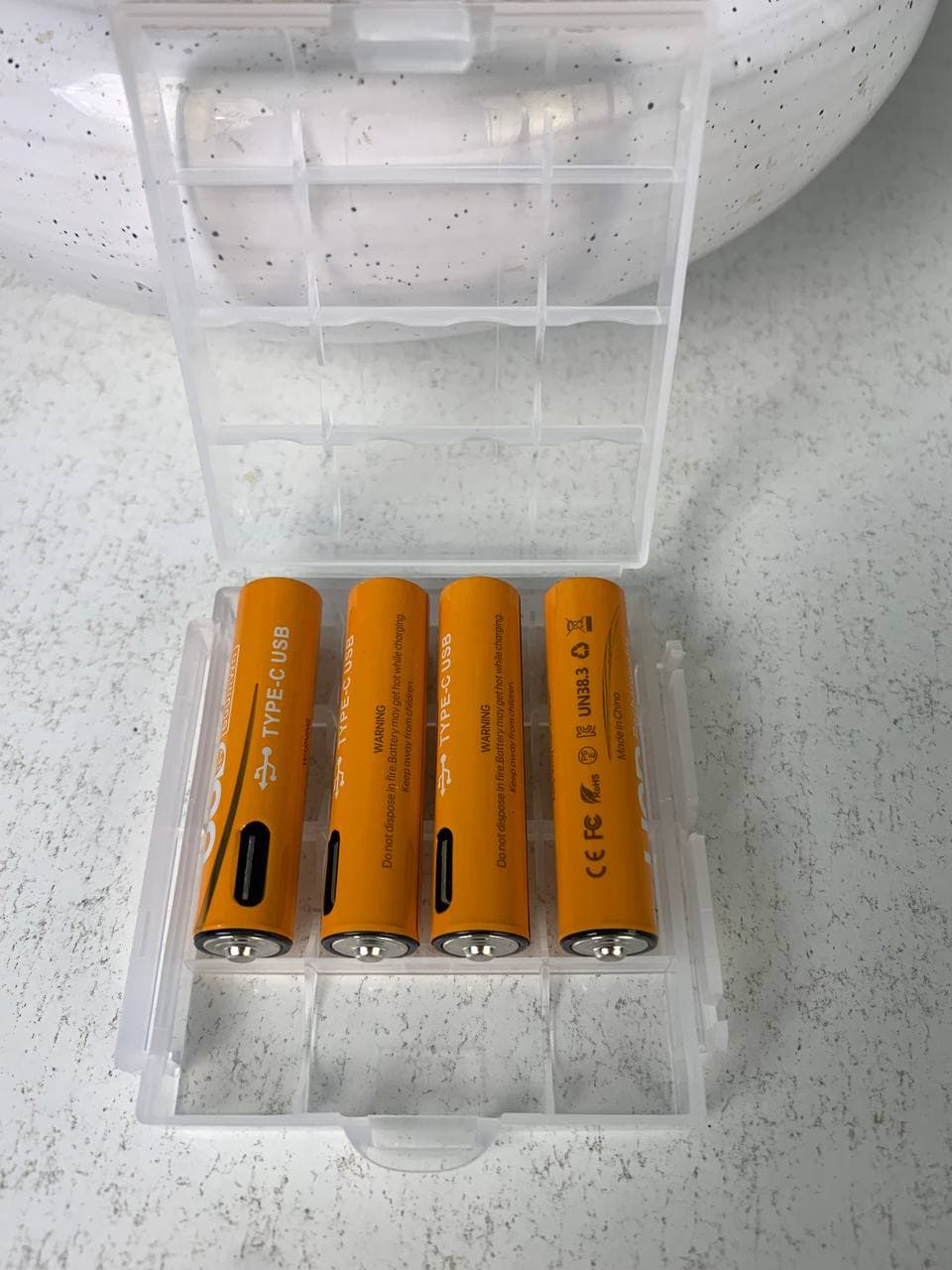 بطاريات AAA قابلة للشحن | Piles USB Type-C | 4 قطع حجم صغير — صورة حقيقية 7
