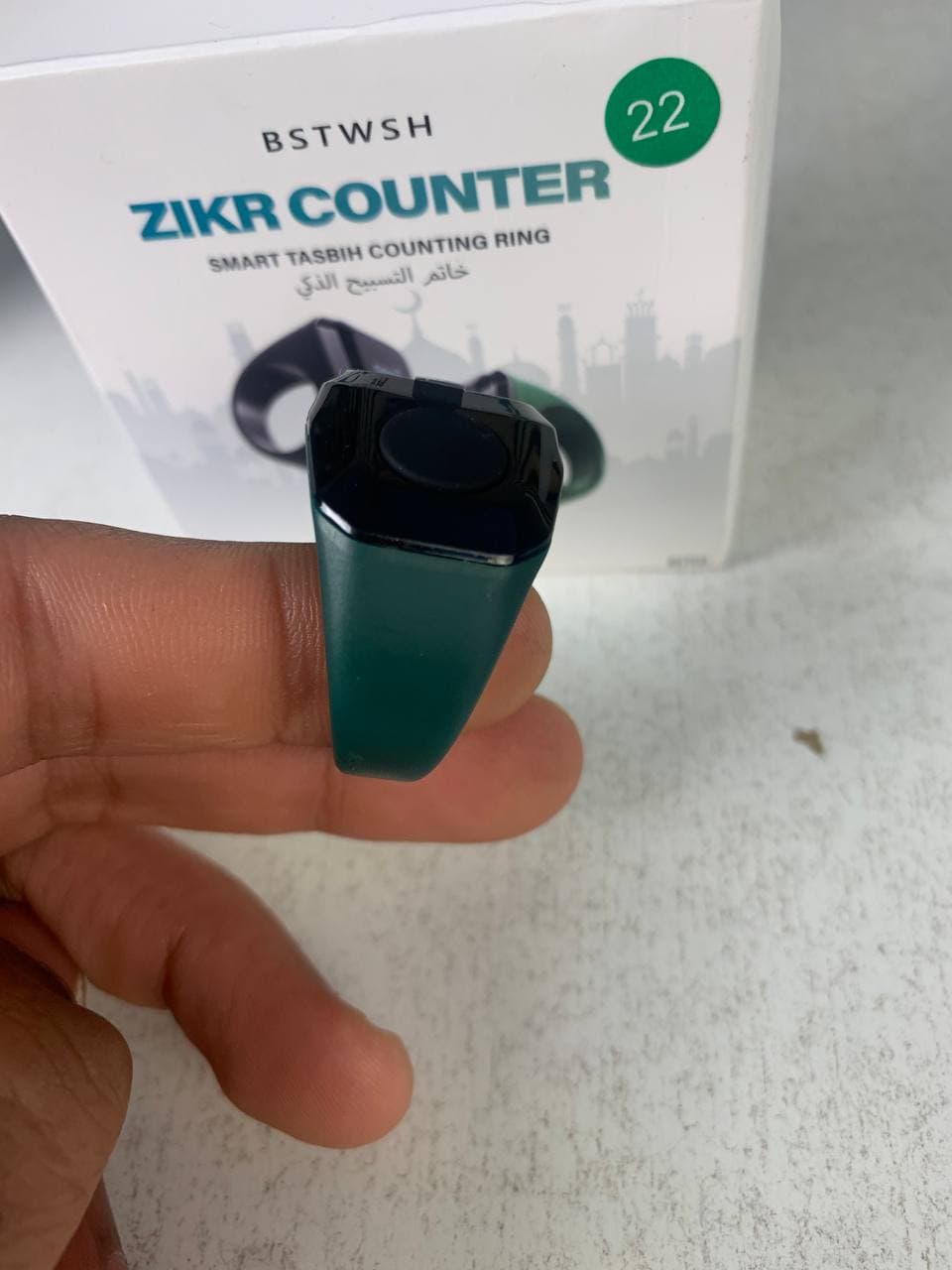 خاتم تسبيح ذكي | Anneau Zikr Bluetooth OLED | يعمل بتطبيق هاتف — صورة حقيقية 13