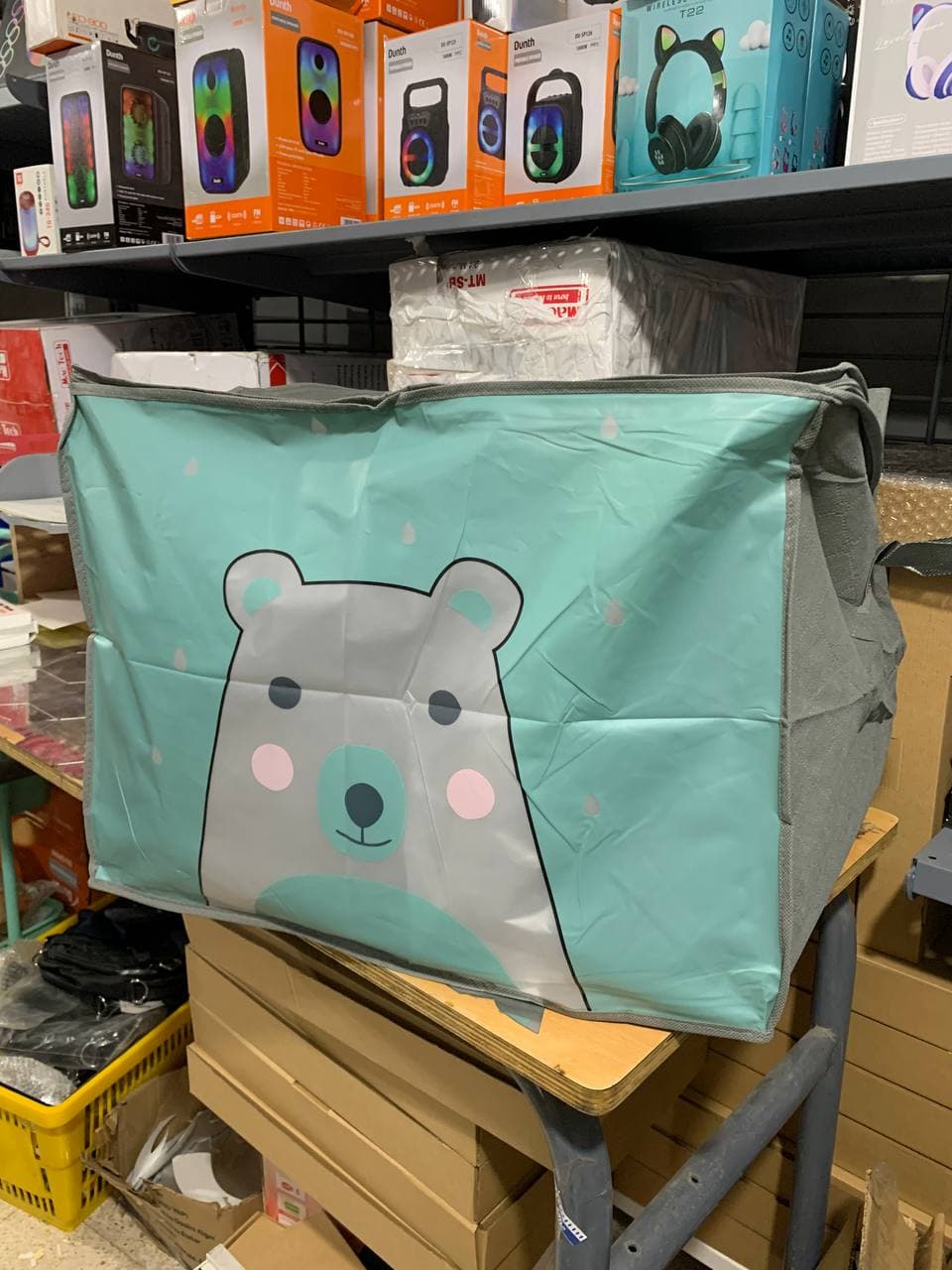 Pack 2 Sac de rangement Pliable pour vêtements à motifs de dessins animés Grande capacité - طقم2 قطع حقيبة تخزين ذات سعة كبيرة لللحاف والملابس — صورة حقيقية 15